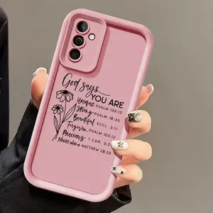 Floral Inspirational Quote Scripture Case for Samsung Galaxy S26 S24 Plus S25 S23 S22 S21 Ultra FE S24+ Note20 A54 A53 A52 A36 A35 A34 A33 A17 A16 A15 A14 A13 Patterned Soft TPU Full Camera lens Protection  Phone Cover Gift 2D printing