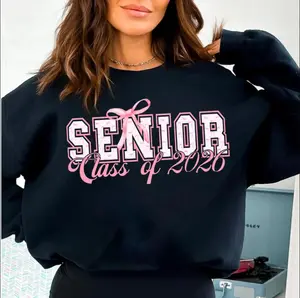 Senior Coquette Bow Pink 2026 Sweatshirt - Shirt, Class of 2026 Shirt, In My Senior Era Sweatshirt, Cute High School Shirt, Trendy Senior, Full Sizes