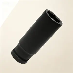 6-Point Cr-Mo Impact Socket, 41mm Deep Extra Length 6.3 Inch, Radius Corner Design Chamfered Opening, Heavy Duty Truck Wheel Nut Socket, Deep Axle Nut Socket for Passenger Cars and Trucks