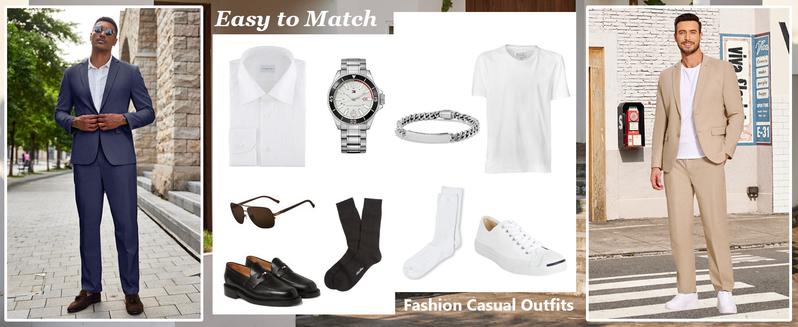 COOFANDY Men's Tracksuit 2 Piece set men Linen Suits Set Regular Fit Casual Lightweight Blazer Jacket and Pants Gift Ideas