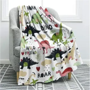 Blankets & Throws Dinosaur Blanket for Boys Jurassic Dino World Park Soft Flannel Throw Blanket Dinosaur Room Decor for Boys Gifts for Sofa Bed tiktokshopspringglowup