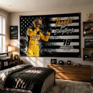 Legends Never Fade Tribute Flag for Racing Fans, Forever #18 Memorial Banner, Motorsport Inspired Wall Hanging