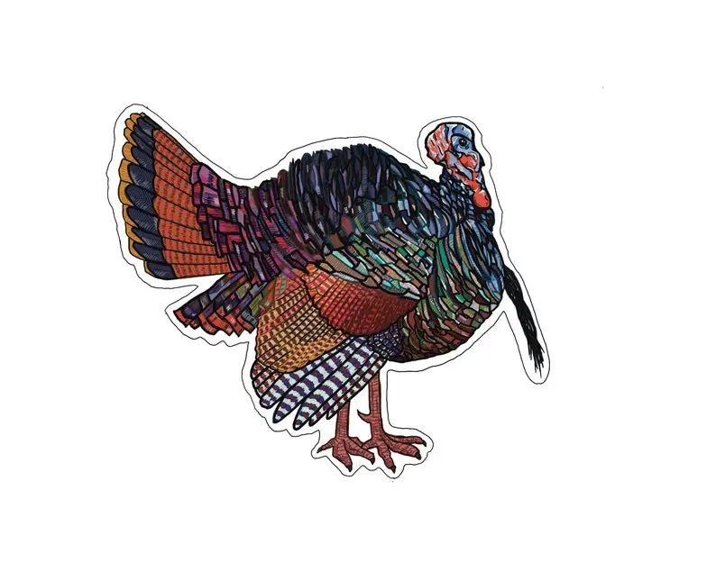 Eastern Wild Turkey Sticker, Vinyl Sticker, 2024 Thanksgiving Sticker