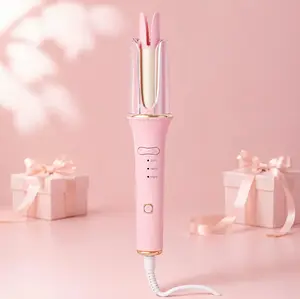 Auto Rotating Curling Iron, 1 Inch/25mm Curls, 360° Cooling Airflow, 5 Temp Setting, Anti Scald, Universal Voltage,  Ceramic Coating, Less Damage, Bouncy & Long Lasting Curls in 5 Minutes ﻿