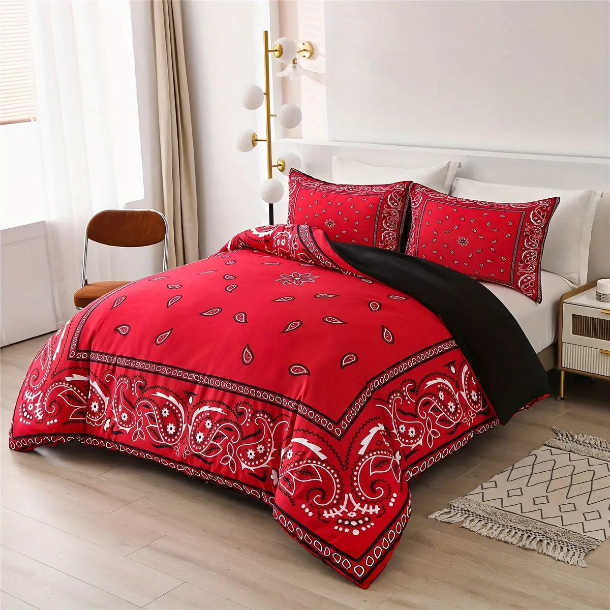 2/3pcs Stylish Paisley Duvet Cover Set - Bandanna Pattern with Pillowcases for Bedroom and Dorm Room Decor
