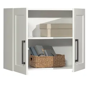 Sauder HomePlus Wall Cabinet 2-Door Adjustable Shelving Modern Design for Kitchen Bathroom Living Area