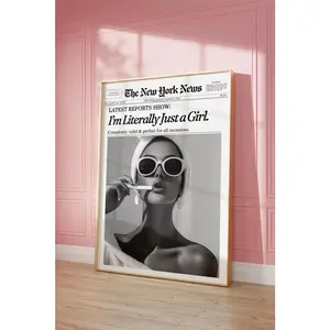 Trendy Newspaper Print, New YorkTimes Wall Art, Bathroom Wall Poster, Girl Dorm Room Decor