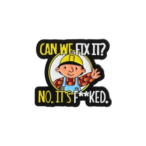 Cartoon Repairman Worker Design Brooch, Cute Letter Pattern Enamel Pin Suitable for Backpacks, Jeans, Scarves, Hats Decoration, Fashion Accessories for Men & Women
