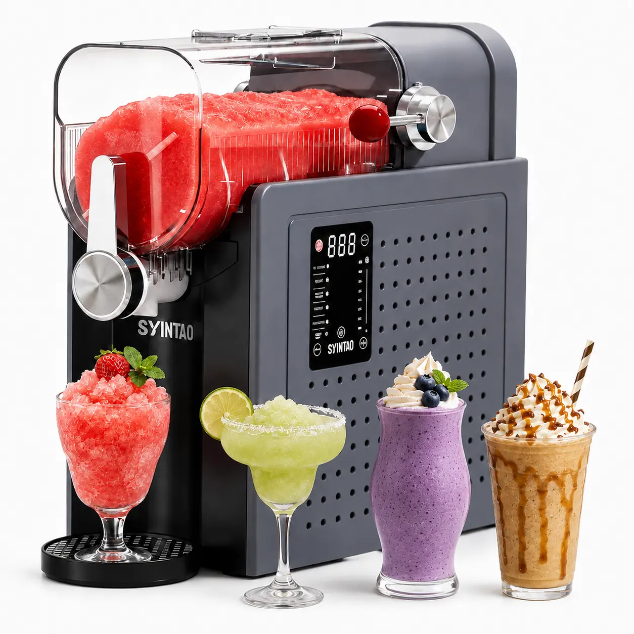 [SYINTAO] 6-in-1 Slushie Machine - 88oz Large Size Household Item, 6 Pre-Set Modes, 1-Touch Auto-Clean, Detachable Lid, Preset Scheduling Cool Gadget for Family Kitchen Appliance