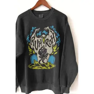 Ruh Roh Scooby Doo Mystery Gang Vintage Style Black Sweatshirt | Oversized Graphic Cartoon Crewneck Jumper