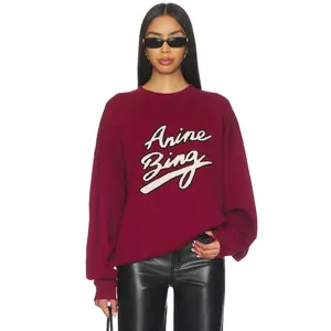 ANINE BING Miles Chenille Sweatshirt in Cabarnet Cabernet