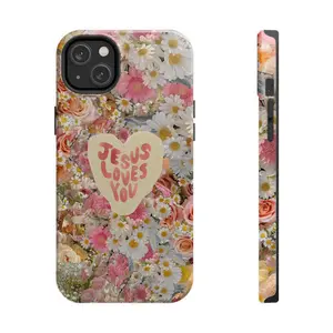 Jesus Loves You Phone Case – Christian Floral Phone Cover Phone Cover for iPhone 16 15 14 13 12 11 Pro Max X XR XS - SS S25 S24 S23 S22 S21 Ultra |   Cute Christian iPhone Case, Faith-Based Gift |   Inspirational Quote, Aesthe Compatible with Samsung Gala