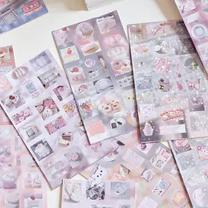 Korean Dreamcore Style Vanilla Sticker Book, 20 Pages, Handmade Souvenir Series, Perfect for Scrapbooking & Journaling, Scrapbook Materials