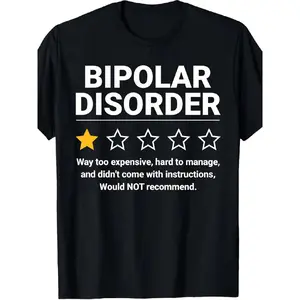 Funny Bipolar Disorder Awareness T-Shirt - "Bipolar Disorder" Graphic Tee with Stars & Bipolar Disorder Awareness Message - Unisex Crewneck Shirt for Men & Women - Soft