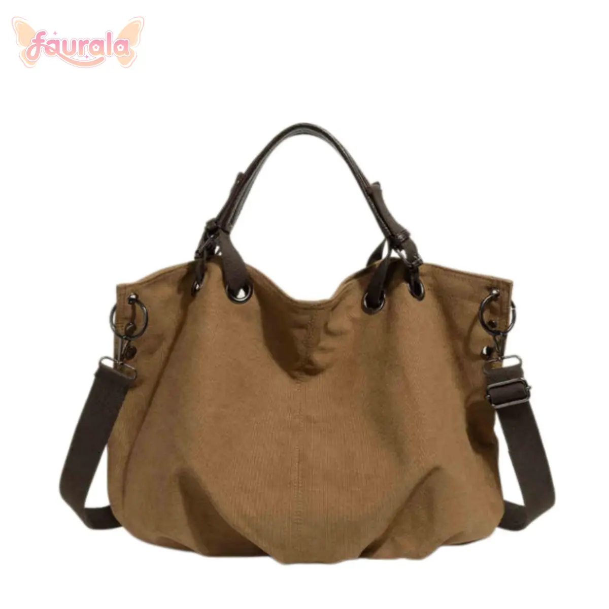FAURALA Retro Canvas Utility Sling Bag for Men & Women, Vintage Workwear Street Messenger Bag Crossbody Bag with Multi-Pocket Storage & Adjustable Strap Perfect as urban commuting bag, weekend travel bag, outdoor adventures bag