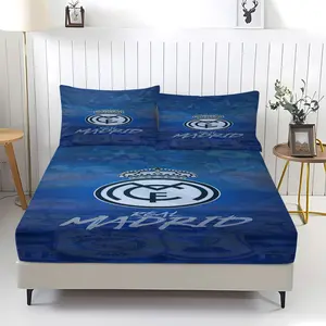 Team Logo Themed Fitted Sheet, Including 1 Flat Sheet And 2 Pillowcases, Non-Slip Dust Cover, Suitable For Teen Adult Bedrooms And Guest Rooms, Suitable As a Bedding Set Gift For Your Own Use Or As a Gift, Bed Sheets Set