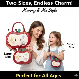 Lolita Apple Backpacks Y2K Cute Fruit Cartoon School Bag Style Backpacks Adorable Handheld Shoulder Crossbody Bag Backpacks New