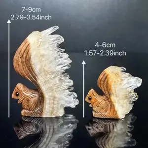 LPQ Hand Carved Clear Quartz Cluster Squirrel,Quartz Crystal Squirrel,Crystal Sculpture,Mineral Specimen,Home Decoration,Reiki Heal,Crystal Gift