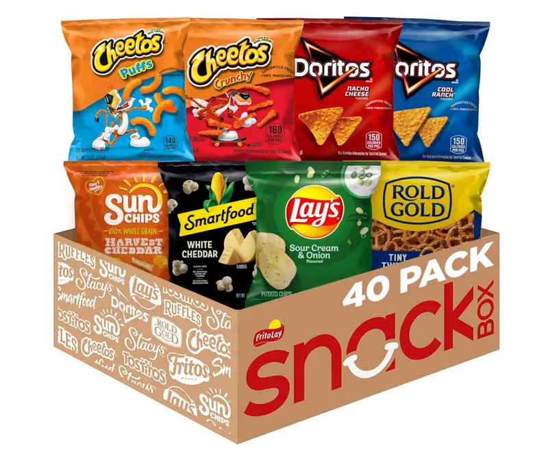 Frito-Lay Fun Times Mix Variety Pack 40 Pack Snack Box Featuring Cheetos Doritos Lay's & More Ideal for Sharing and Individual Enjoyment
