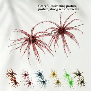 For Casual Anglers and Beginner Fishermen Sea Urchin Soft Lure TPE Bionic Soft Worm Lure for Black Pit Wild Fishing High Elastic for Bass and Perch