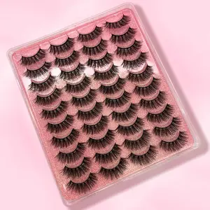 20 Pairs Wispy Look Faux Cluster Lashes, Natural Curling Eye Makeup Strip Lashes, Full Volume Eyelash for Lashes Extension, Volumized False Eyelashes