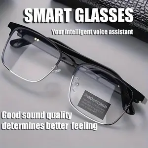 2025 Smart Audio Glasses - Automatic Dimming, Built-in Microphone & Speaker, HD Voice Calling, HiFi Music, Suitable for Sports, Driving, Daily Wear  Black Hardware Frame + Photochromic Lens Smartgoggles Wearable