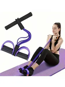 6Six-Tube Elastic Yoga Pedal Pull Rope For Stretching, Slimming & Muscle Training, Fitness Equipment For Belly, Waist, Arms & Legs