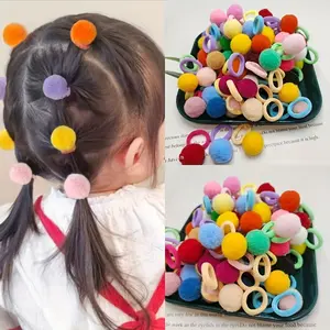 50/60/80/100 Colorful Candy Ball Hair Ties - Ultra Cute Rubber Bands for, High Elasticity Hair Accessories for Kindergarten to 5th Grade, Assorted Pastel Colors, Cute Hair Accessories, Playful Design, Durable Hairbands