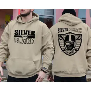 #Raiders Silver Black #Hoodie for Men - Comfortable Casual Wear Sweatshirt - Tops, Menswear