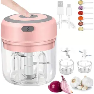 Portable Electric Food Chopper – USB Rechargeable 250ml Mincer for Garlic, Vegetables & Fruits – Practical Mother's Day Gift Idea