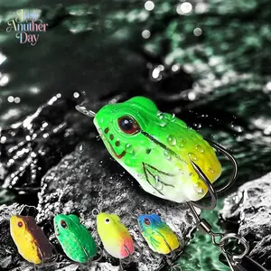 4-Pack Micro Frog Topwater Lure, 3g/2.5cm Soft Frog Bait with Double Hooks & Noisy Spinner Blade, Snakehead Fishing Tackle