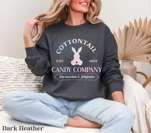 Bunny Sweatshirt Easter, Spring Sweatshirts, Pastel Easter Crewneck Sweaters Women, Rabbit Sweatshirt, Easter Egg Hunt, Pastel Bunny