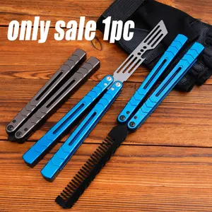 1pc Beginner Balisong Trainer, Safe Indoor Entertainment Toy, Advanced Aluminum Handle, Ideal for Newbies, Fun and Secure Play