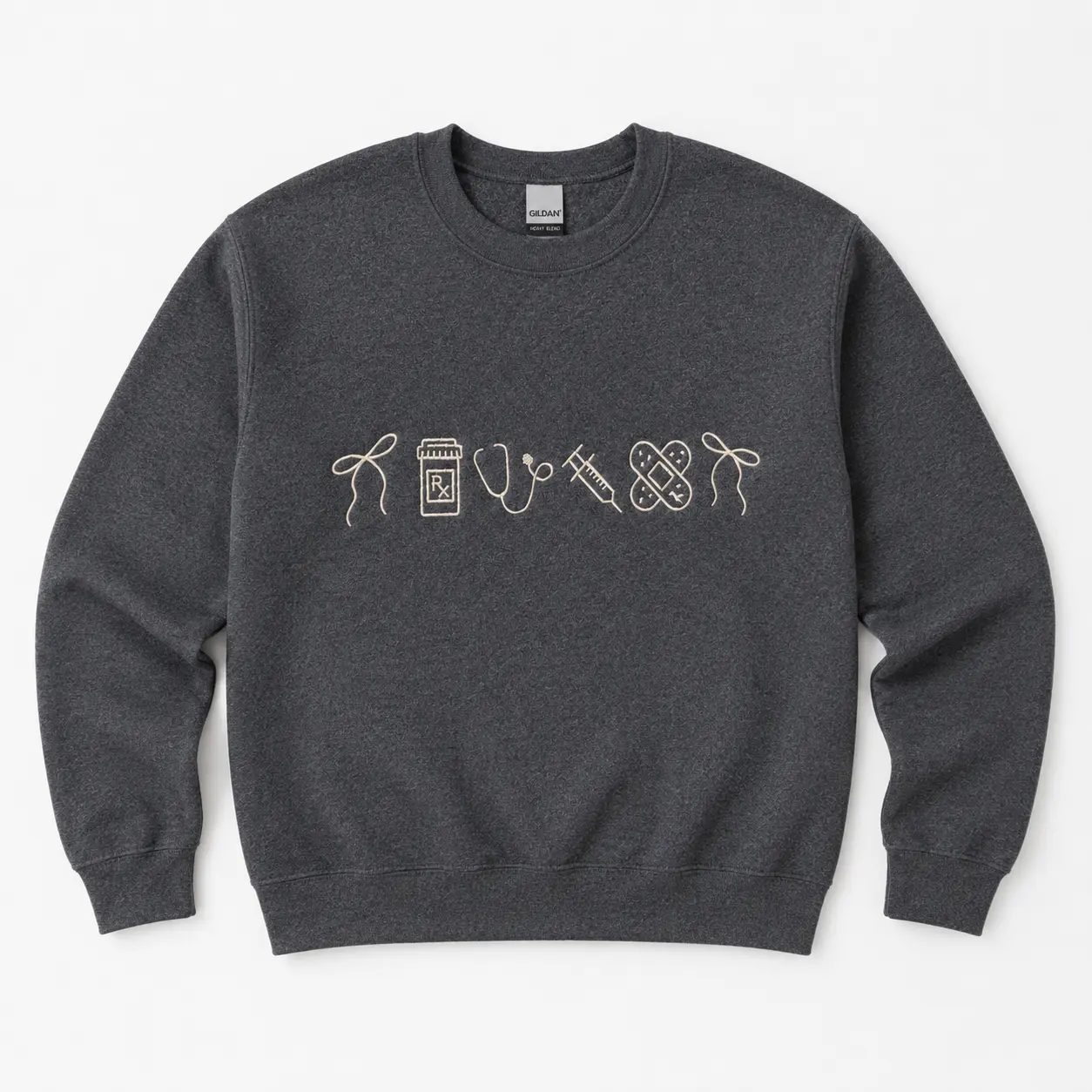 Nurse Icons Embroidered Sweatshirt, Nursing Crewneck, Medical Worker Gift, Nurse Appreciation Gift