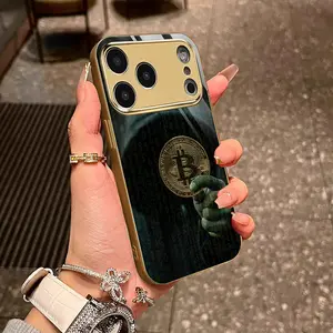 Bitcoin Stock Market Pattern Phone Case for iPhone 17/16/15/14/13/12/11 Shockproof Full Coverage Phone Case