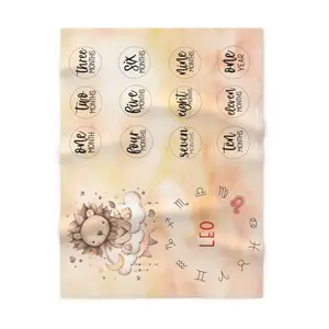 Leo Baby Milestone Blanket, Choose Your Zodiac Personalized Mat, Photo Prop, Celestial Nursery Decor, Baby Shower Gift, Soft Fluffy Blanket