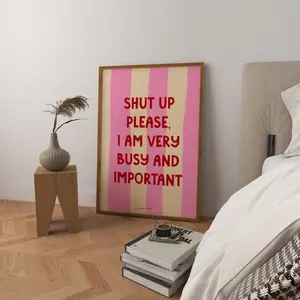 Shut Up Please I Am Very Busy Art Print Poster, Movie Theatre Broadway Quote, Sweary Funny Poster, Film Quote, Bedroom Decor, Bar Cart Art