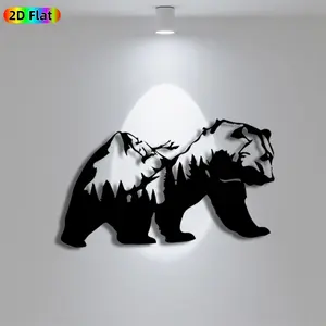 1pc Avant - Garde Bear Metal Wall Art, Avant - Garde Bear Statue Mural, Iron Craft, Perfect for Living Room, Garden, Zoo Corner Decor, Intricate Craftsmanship, Artistic Metalwork, Christmas Decor, Ideal Gift for Trend Seekers