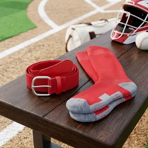 Youth Baseball Socks and Belt Combo Set - Adjustable Softball Socks and Belt for Boys and Girls, Comfortable Breathable Sports Accessories Perfect for Baseball Practice Games Team Uniforms Kids Athletic Wear