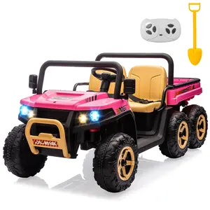 6-Wheel 4WD 24V Electric Ride On Dump Truck UTV, 2-Seater Design, Parent Remote Control, Electric Dump Bed, Heavy-Duty Durable Toy Vehicle for Big Kids.