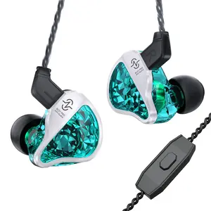 CCZ Harmony BC01 Pro Wired Electronic IEM Earbuds, 5N OFC 99.999% Purity Detachable Cable, 1DD+1BA Hybrid Headphone, 3.5mm Jack, Sound Isolation, Multi-Device Compatibility for Music & Game Console, Includes Tips, Optional Microphone