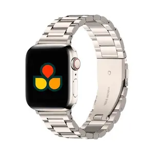 Classic Stainless Steel Watch Band - Durable Multicolor Design for Wearable Use