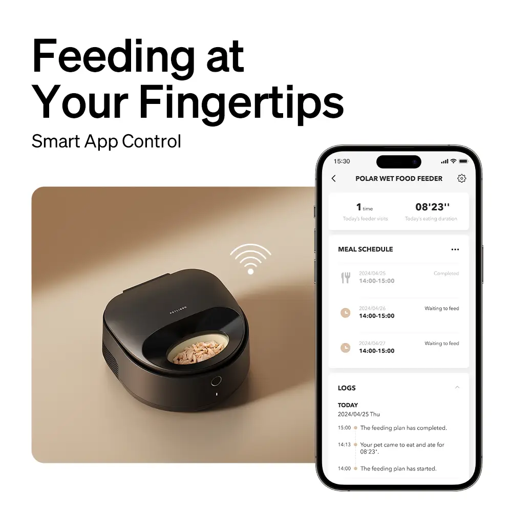 PETLIBRO Automatic Cat Feeder, Refrigerated wet food dispenser with WiFi control, 3 days freshness, 3 timed meals, quick cooling Feeding