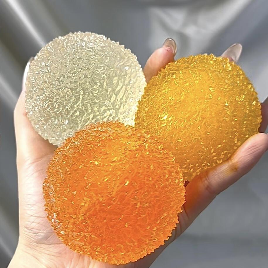 Crystal Mochi Ball Squishy - Handmade TPR Soft Stress Relief Fidget Sensory Grippie Toy for Relaxation and Gift Giving | Easter Stress Balls for Adults & Kids