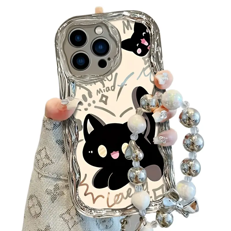 Protective Soft Phone Cover for iPhone - Black Cat Design, Shockproof Handheld Case, Multi Models Fit for X/XS/XS Max/11/11 Pro/12/13/14/15/15 Plus/16/16 Pro Max, Mobile Tech Accessory