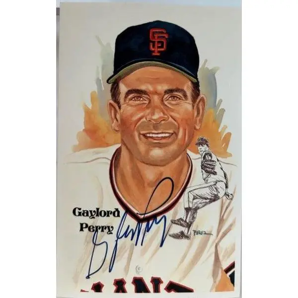 Gaylord Perry Autographed Perez-Steele Galleries Postcard — 11th Series Card #210 | JSA COA
