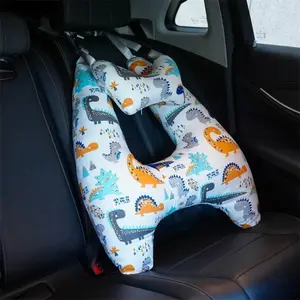 Kids Car Seat Pillow with Neck Pillow when Traveling with kids in Car, Fluffy Neck Pillow for Kids in Car & Head Support Cushion for Kids, Travel Sleeping Pillow for Kids