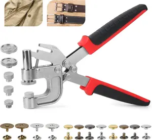 160 Set 10MM Double Cap Rivets 20 Set 18MM Magnetic Snaps with Snap Fastener Tool for Leather Crafting Purses Totes Boots Belt