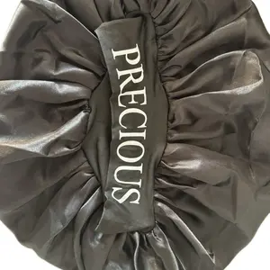 Custom Name Plain Color Satin Hair Bonnets, Luxury, Trendy, Soft Comfy Elastic Band Sleeping Bonnets Hats for Protecting Hair and Preserving Hairstyle, Bonnets for Women, Kids and Men Unique Gifts for all