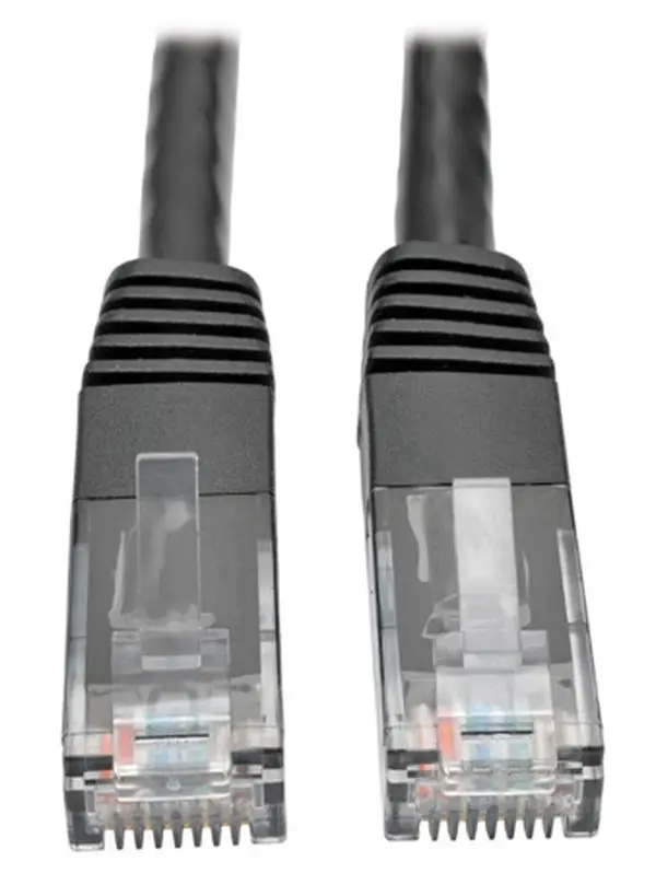 Tripp Lite TRL-N200-002-BK RJ45 Male-Male Cat6 Gigabit Molded Patch Cable, Black - 2 ft.